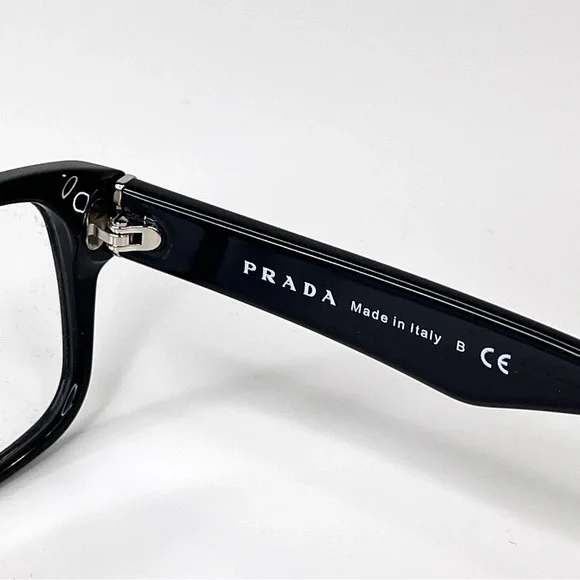 PRADA 55mm Rectangular Optical Glasses Black NEW In Case With Box - Picture 12 of 15